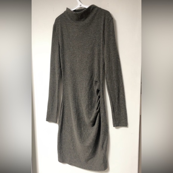 Dynamite Ruched Cowell Neck Sweater Dress - Picture 6 of 7